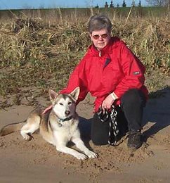 Frauchen und ich am Westerstrand